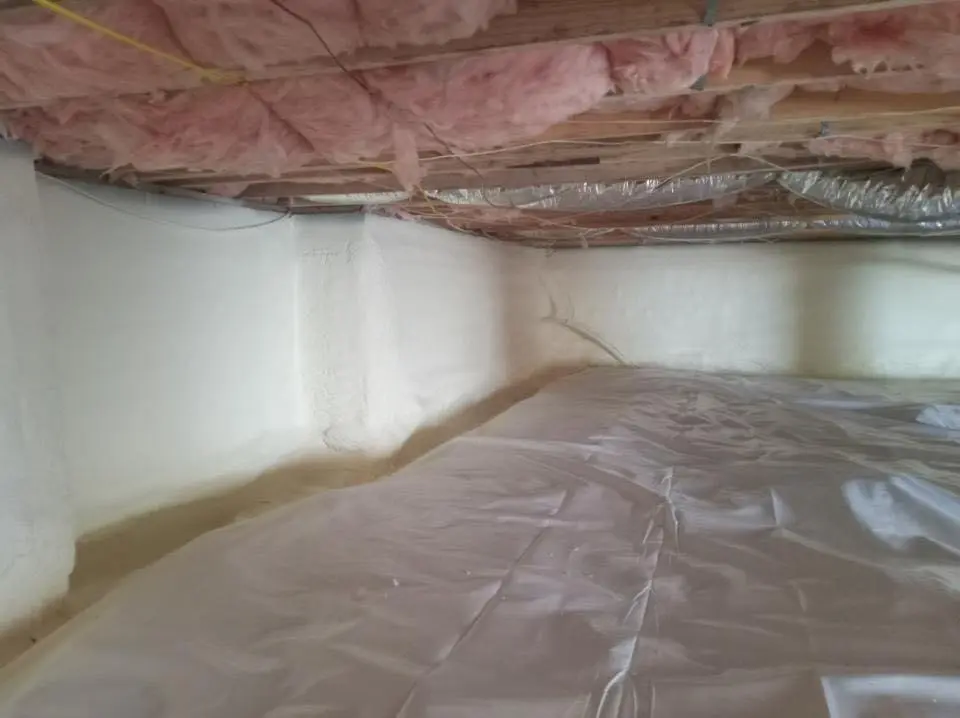 Crawl space encapsulation with closed-cell spray foam for Roof Waterproofing in Aldine